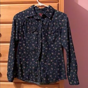 Navy blue long sleeve blouse
